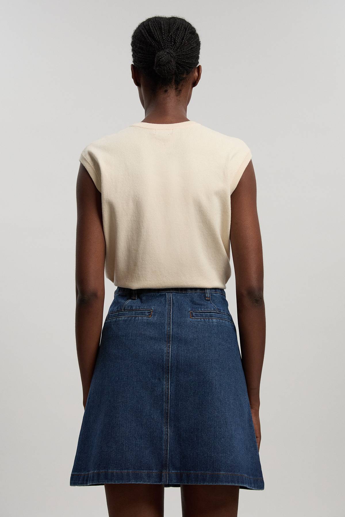 KarenMillen Jupe Midi En Denim À Boutonnage Devant