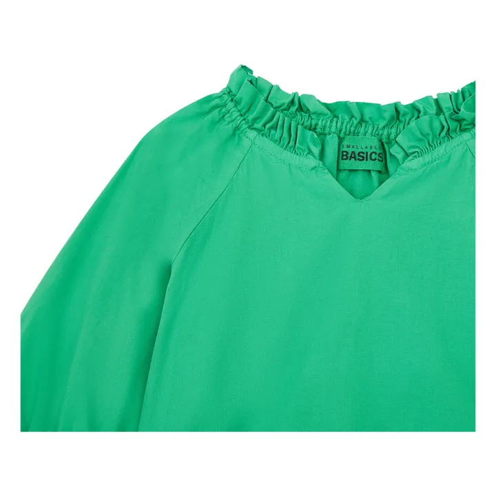 SMALLABLE BASICS Blouse Fille en Popeline Organique Manches 3/4 | Vert