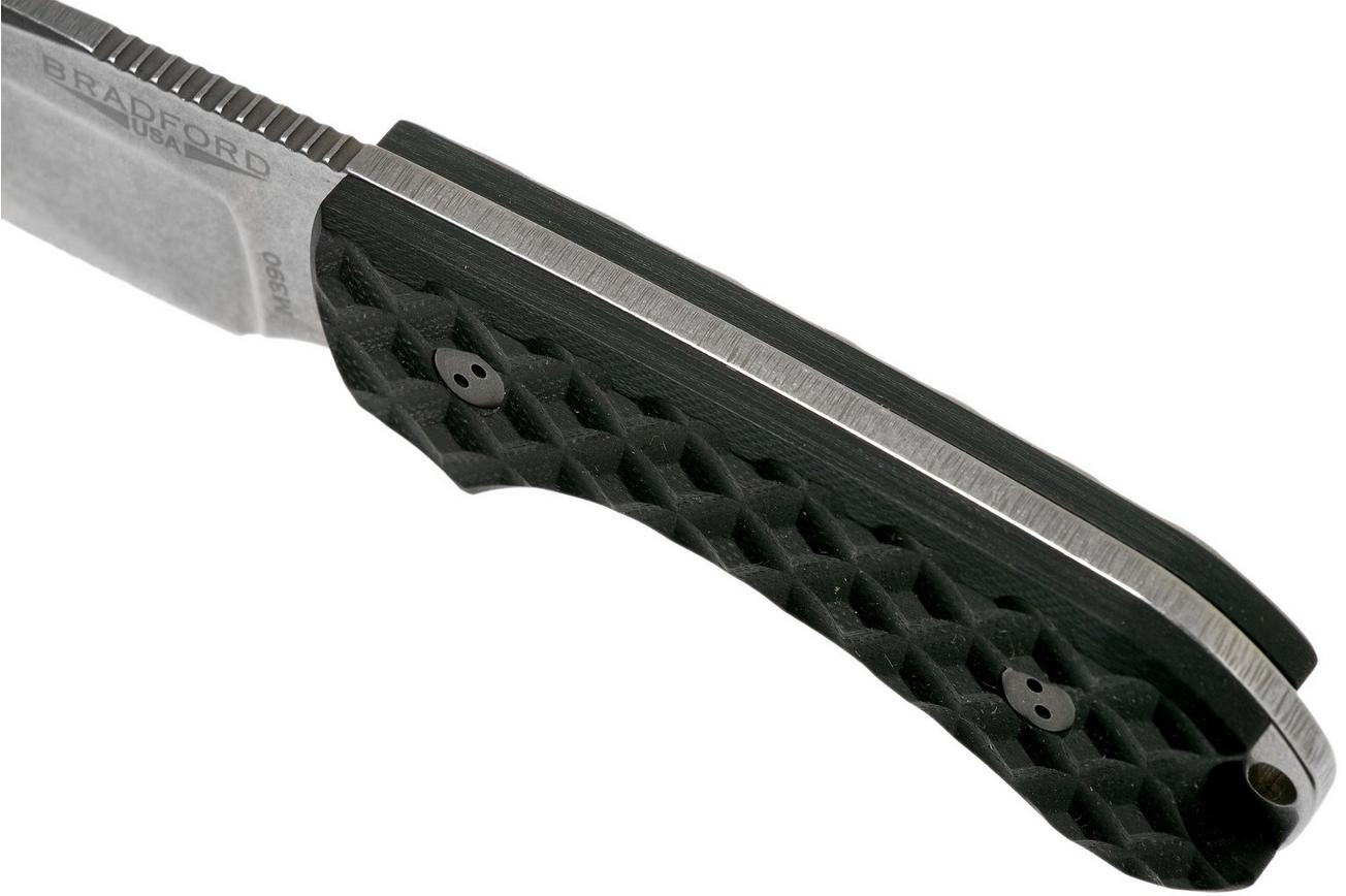 Bradford Guardian 3, Black G10 Guardian 3 M390, False Edge, Sabre Stonewashed 3FE-001-M390