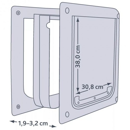 Porta branca para cães de porte médio e grande.