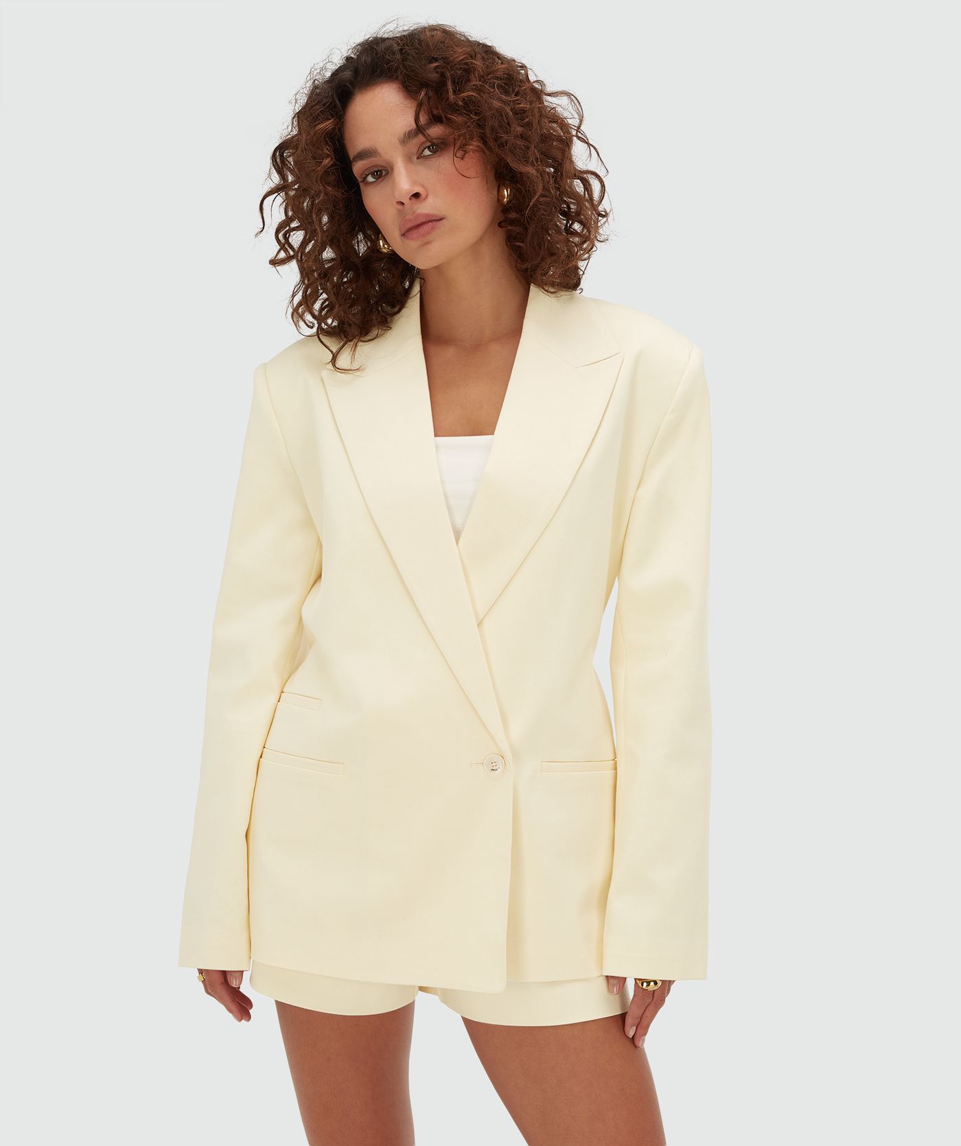 JV-BENSON oversized blazer - butter yellow