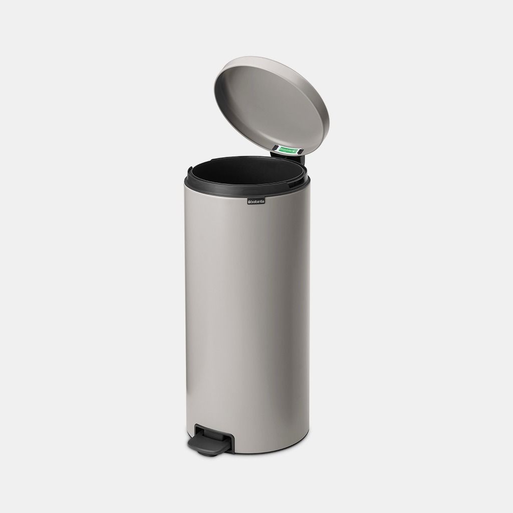 NewIcon Pedaalemmer, 30 liter, kunststof binnenemmer - Soft Grey