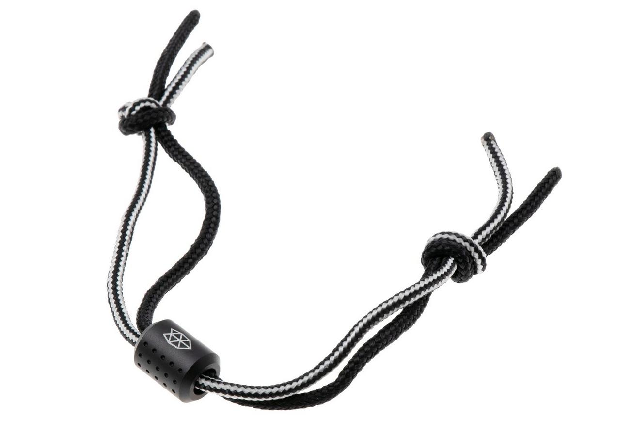 The James Brand The Alder ES215970-10 Black Titanium, Black/BW, paracord lanyard met bead