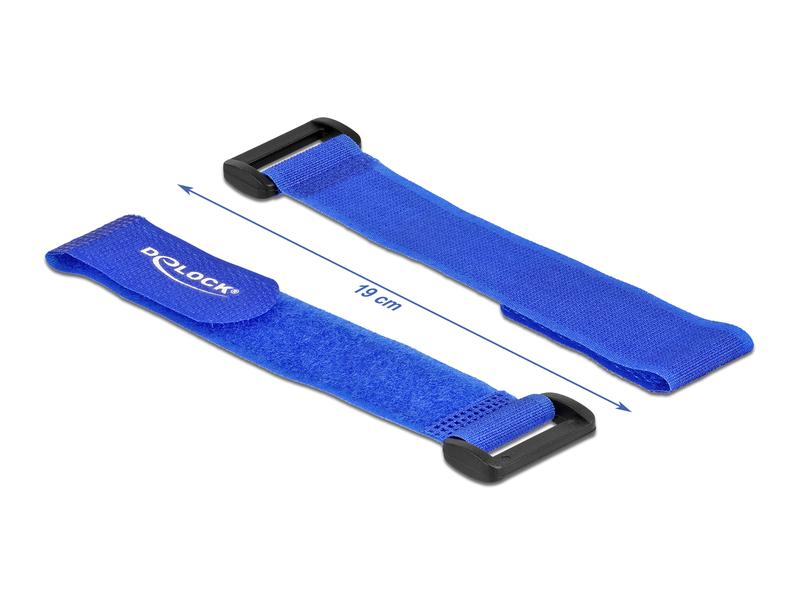 Delock Klettkabelbinder Blau 190 mm x 25 mm 5 Stück Delock Klett-Kabelbinder mit Schlaufe L 190 x B 25 mm blau 5 Stück