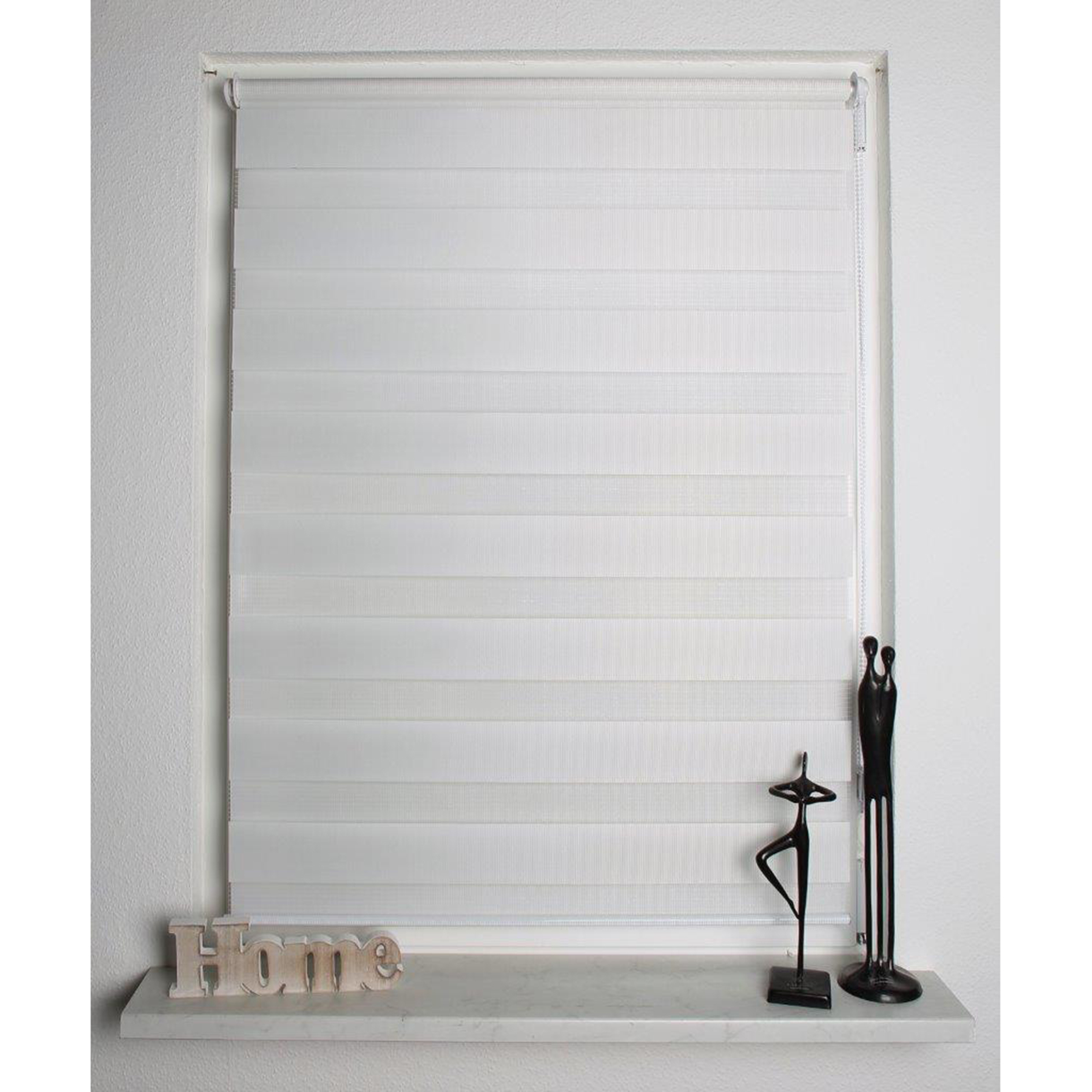 Kettenzugrollo ZEBRA - wollweiß - 40x150 cm