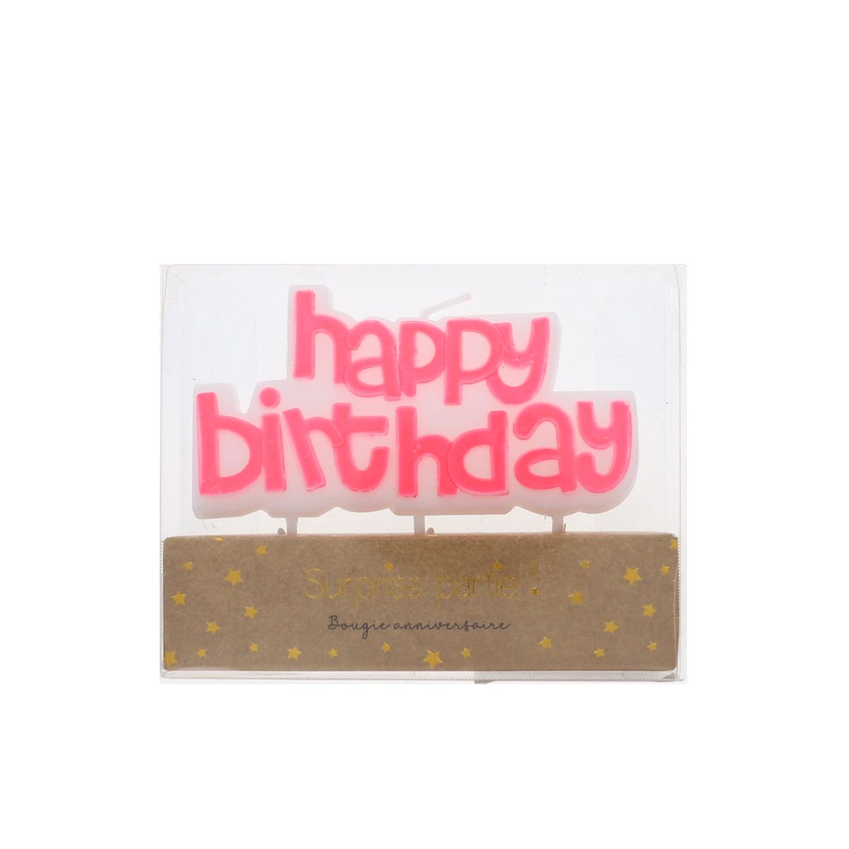 Bougie Happy birthday rose Surprise Partie !