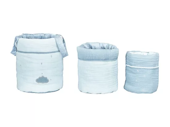 Lot de 3 paniers de rangement en coton