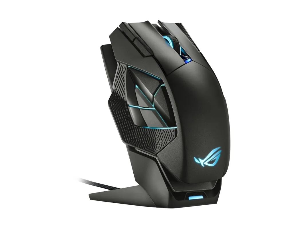 ASUS ROG Spatha X - Mus - højrehåndet - optisk - 12 knapper - trådløs, kablet - USB, 2.4 GHz - sort