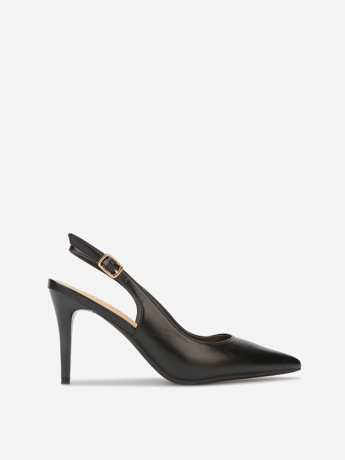 Escarpins slingback en simili- Noir