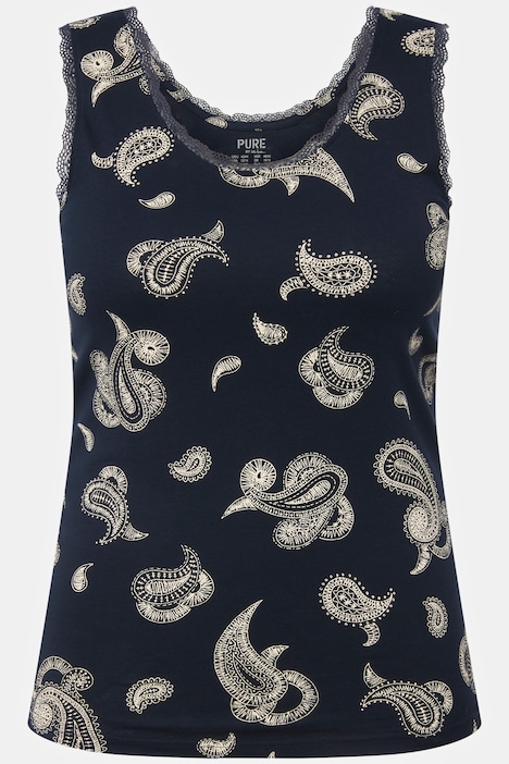 Tanktops, 2er-Pack, Paisley, Spitze, Rundhals, ärmellos