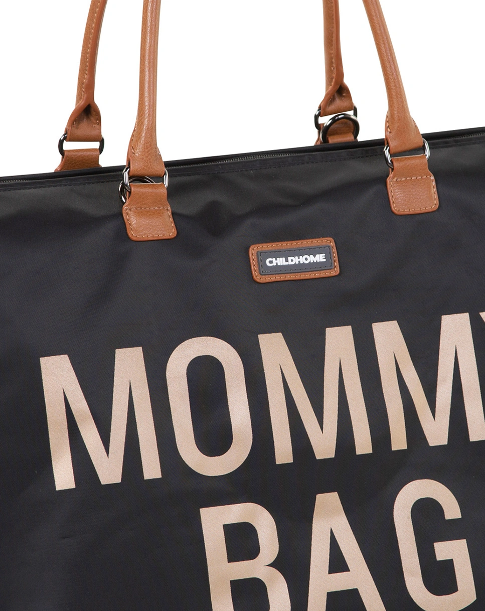 Wickeltasche MOMMY BAG (55x30x40) in schwarz/gold