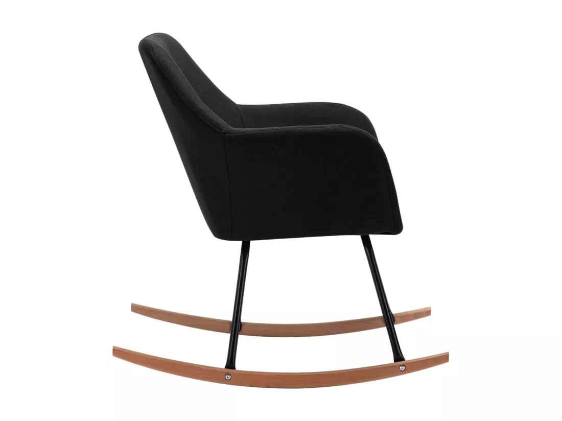 Chaise à bascule Noir Tissu