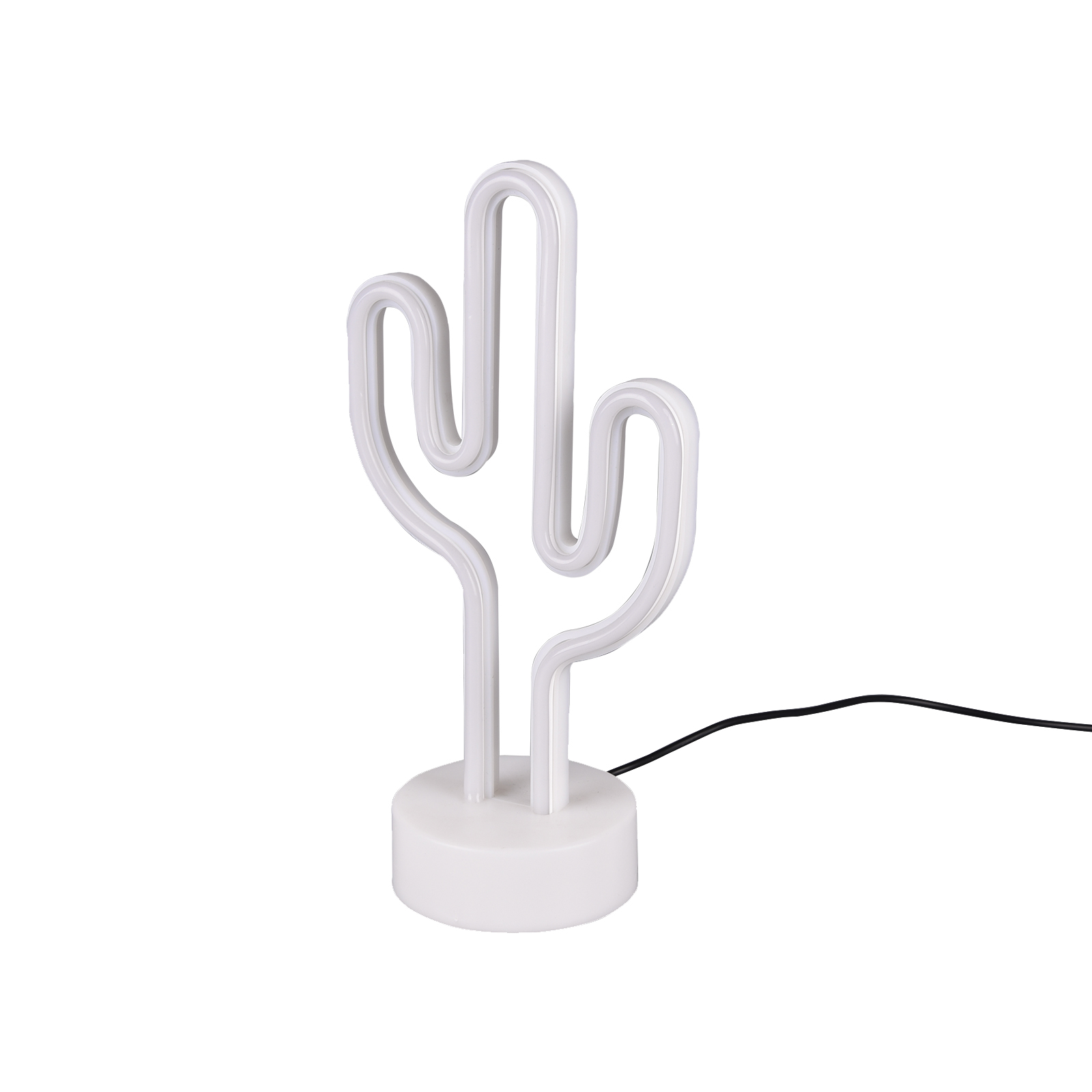 LED-Deko-Tischleuchte - weiß - USB-Anschluss - Kaktus