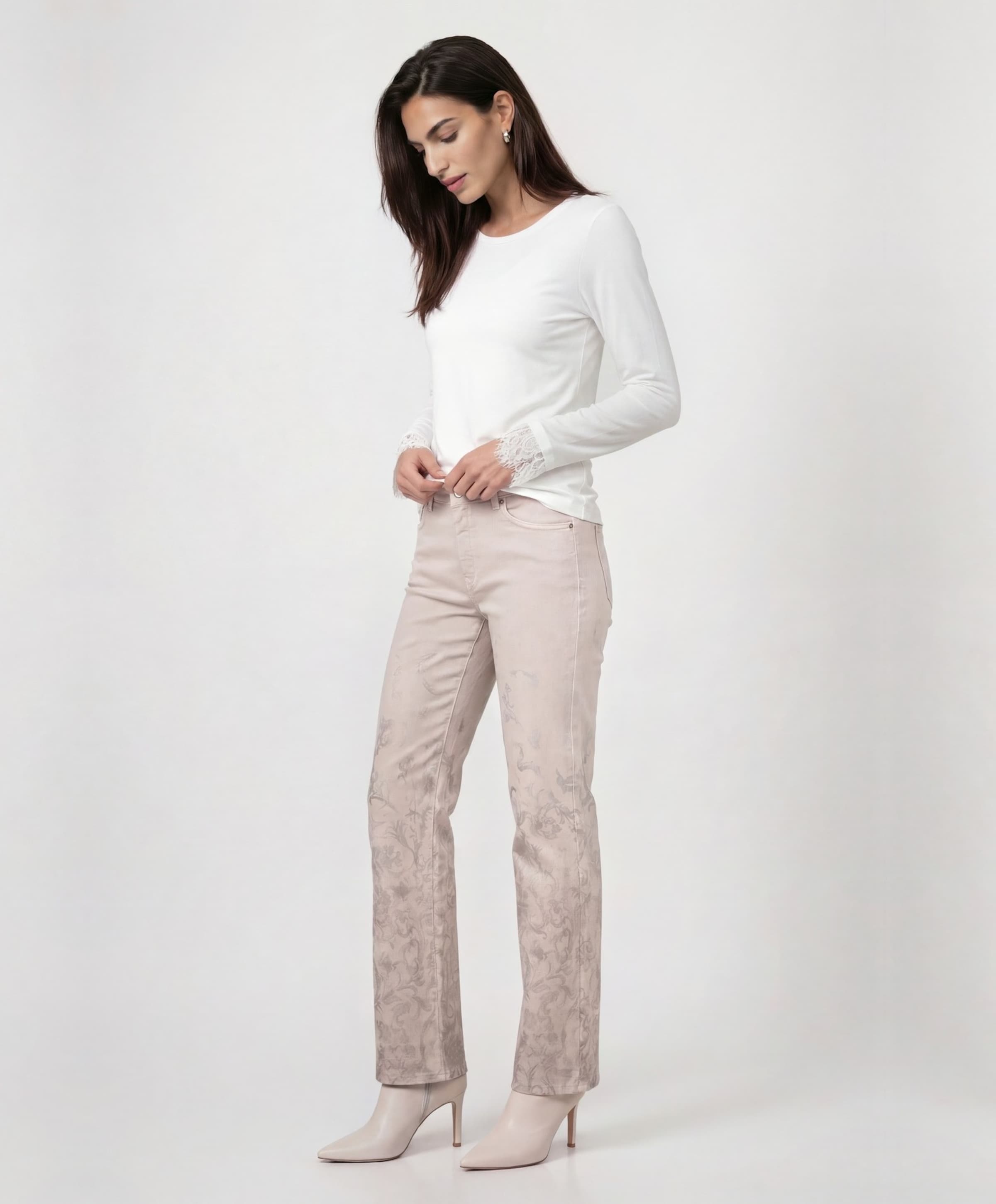 Monari Dames longsleeve ecru