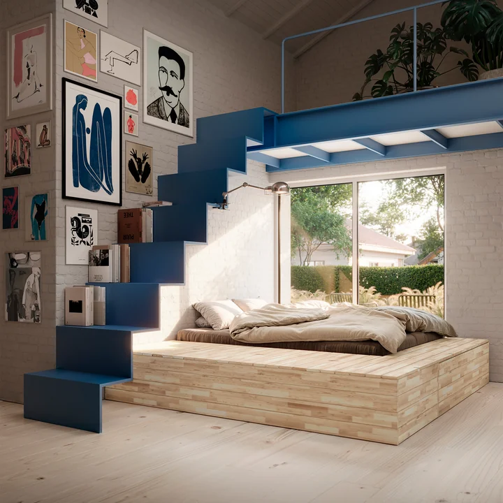 Karup Design - Basement Bett, 140 x 200 cm, Kiefer klar