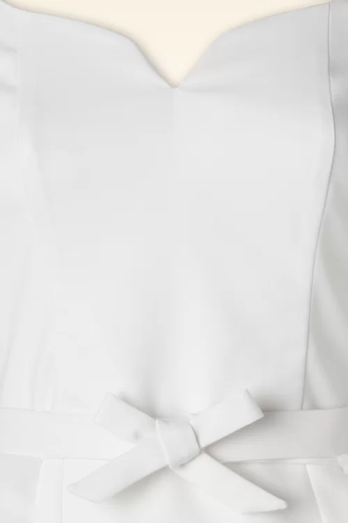 Vintage Diva  The Patrizia pencil jurk in wit