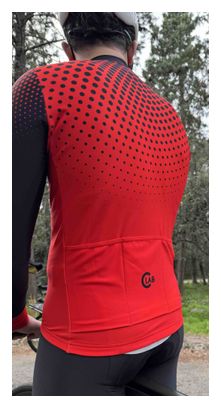 Maillot Manches Longues ORDINO Dot Rouge/Noir