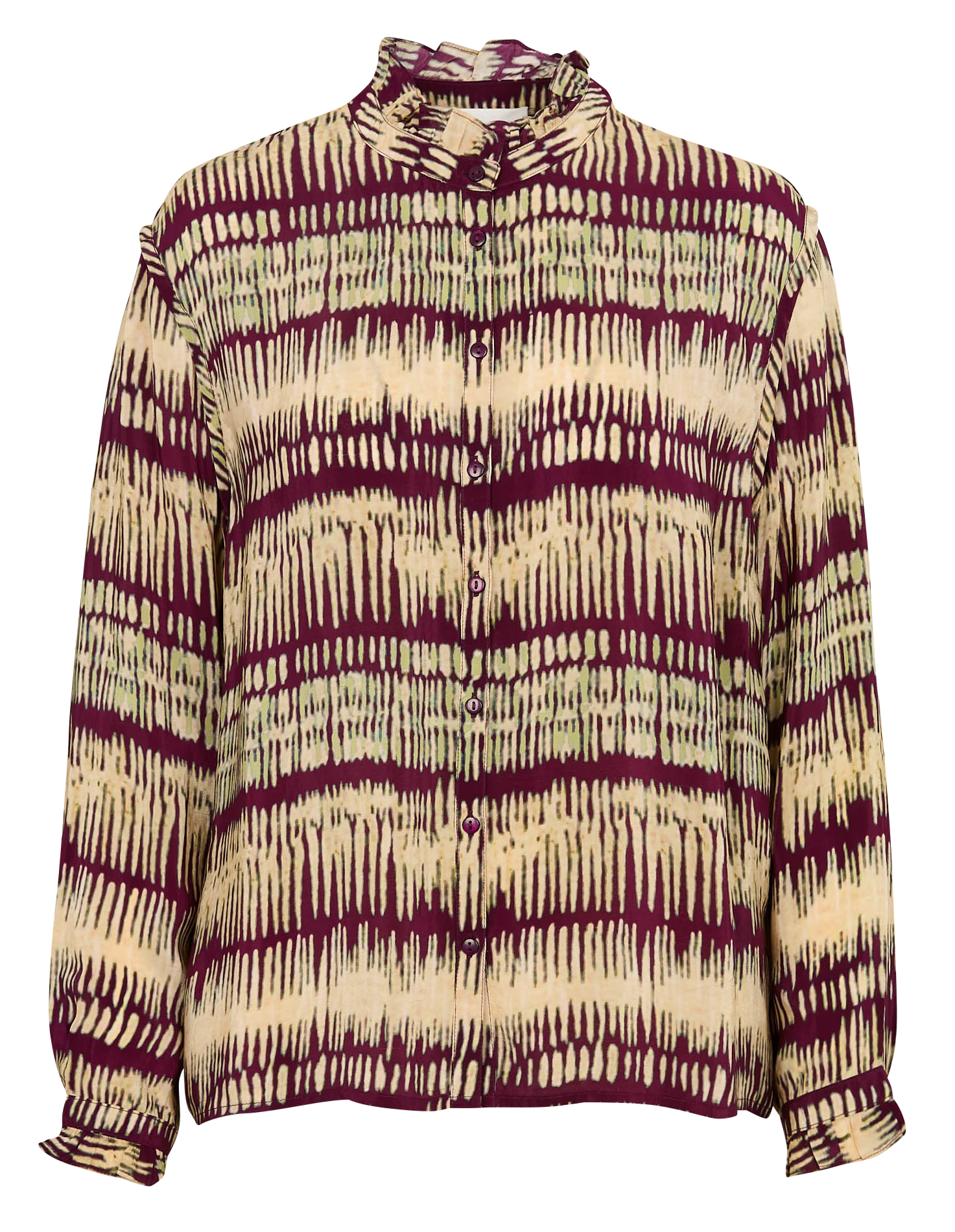 AMORE - Chemise col rond à volants | Rouge