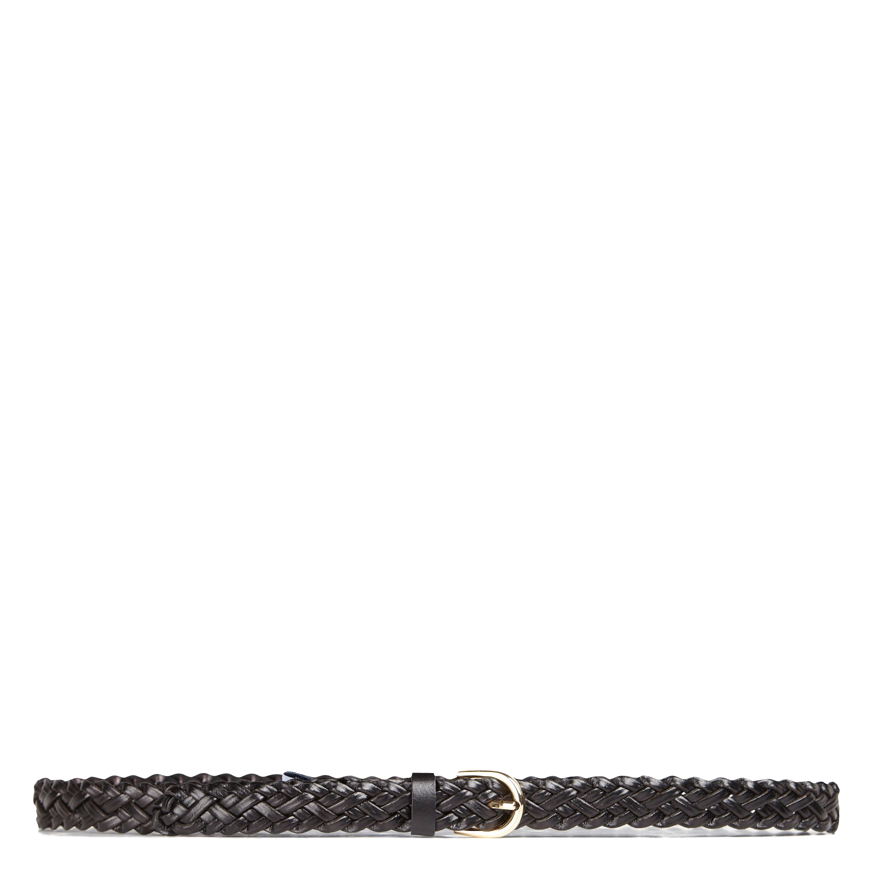 Ceinture tressée en cuir | Noir