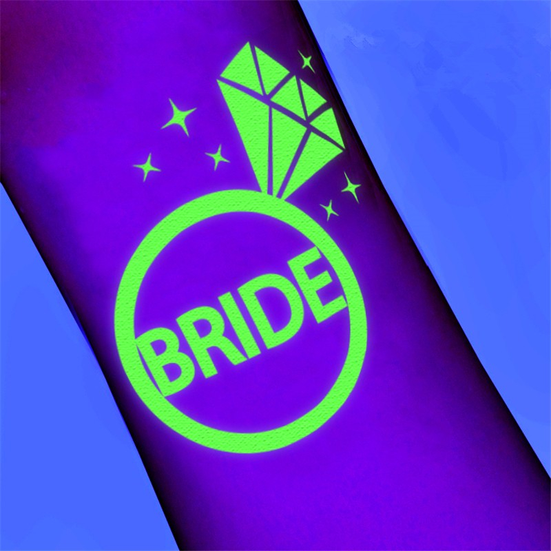 (5er Set) Glow in the Dark Gesichts- und Körper Aufkleber Junggesellinnenabschied Temporary Tattoo Haut Sticker - Style 2