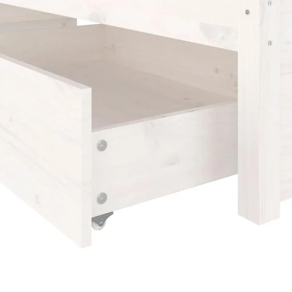 vidaXL - Bed frame met lades - wit - Massief grenenhout - 120x200 cm