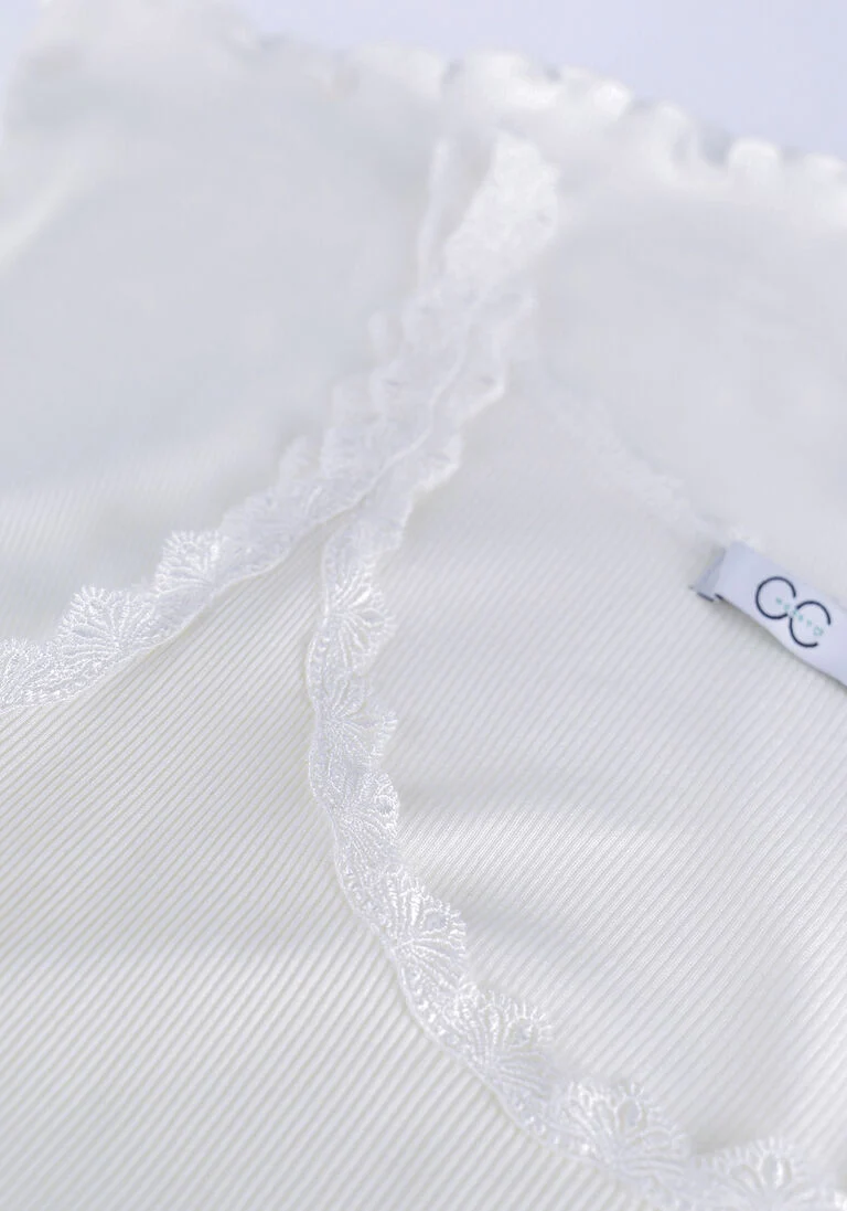 CC HEART witte cc heart top silk lace camisole
