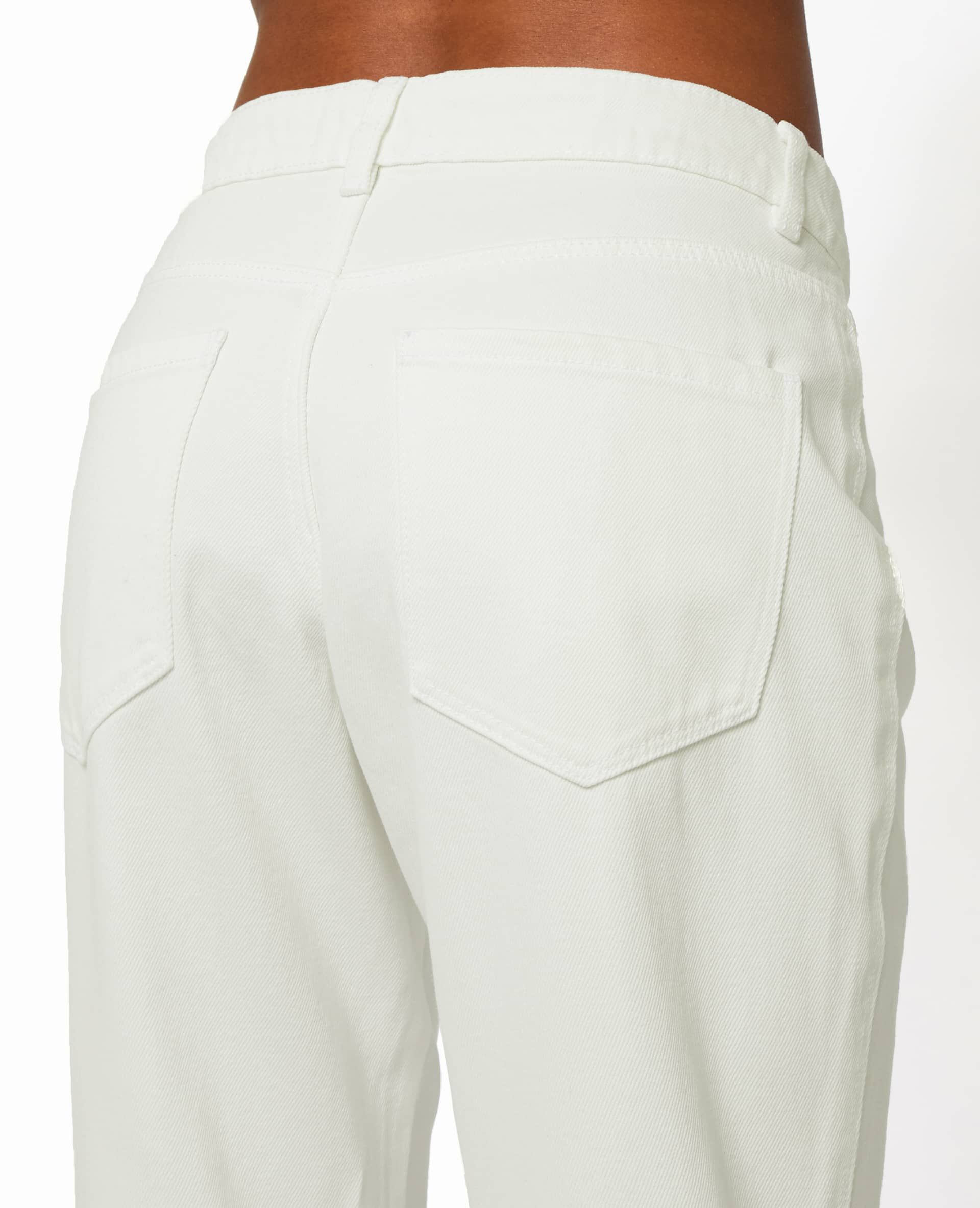 Jean flare taille haute boutons apparents - Blanc