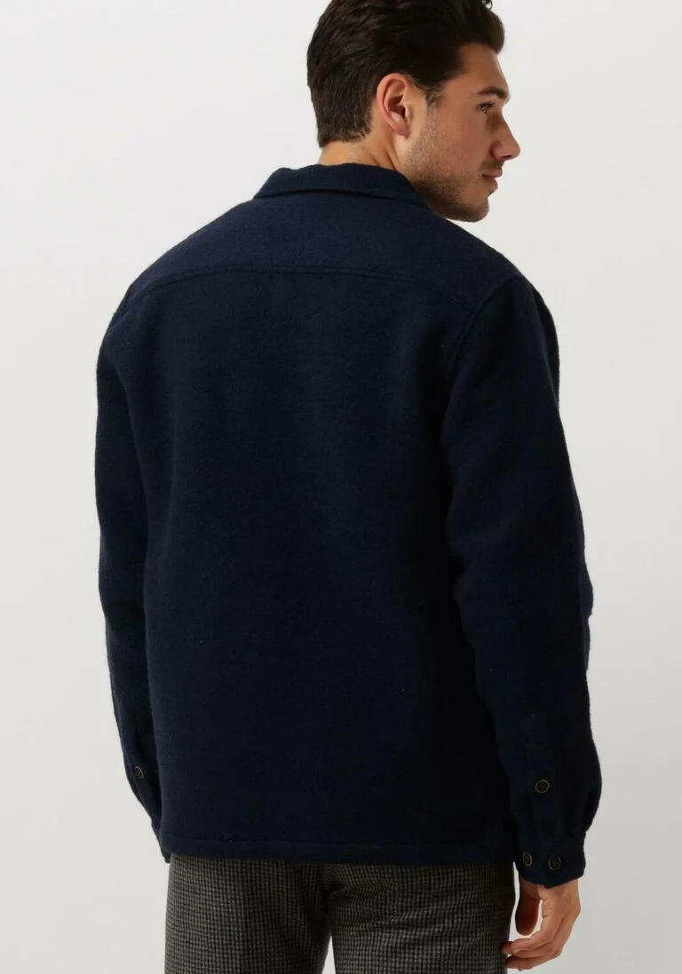 ANERKJENDT donkerblauwe anerkjendt overshirt aklion boiled wool