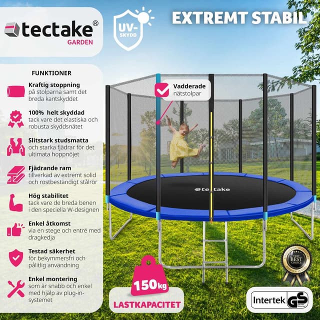 Trampolin med sikkerhedsnet