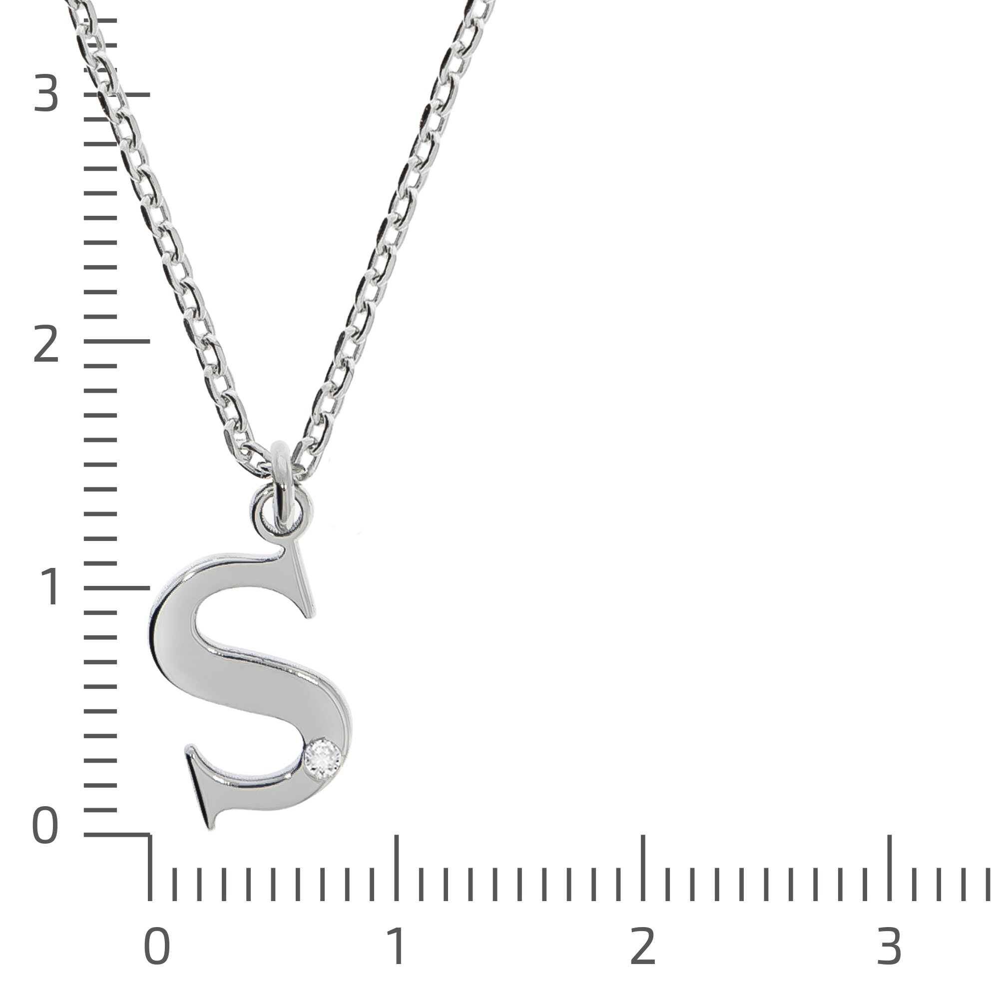 Diamonds by Ellen K. Halskette Silber 925 mit 1x Diamant 0,008ct. Buchstabe S