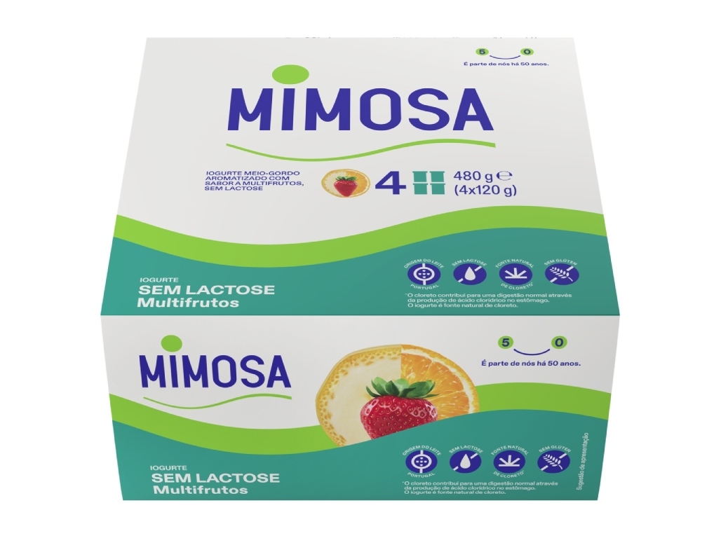 IOGURTE MIMOSA SEM LACTOSE MULTIFRUTOS 4X125G