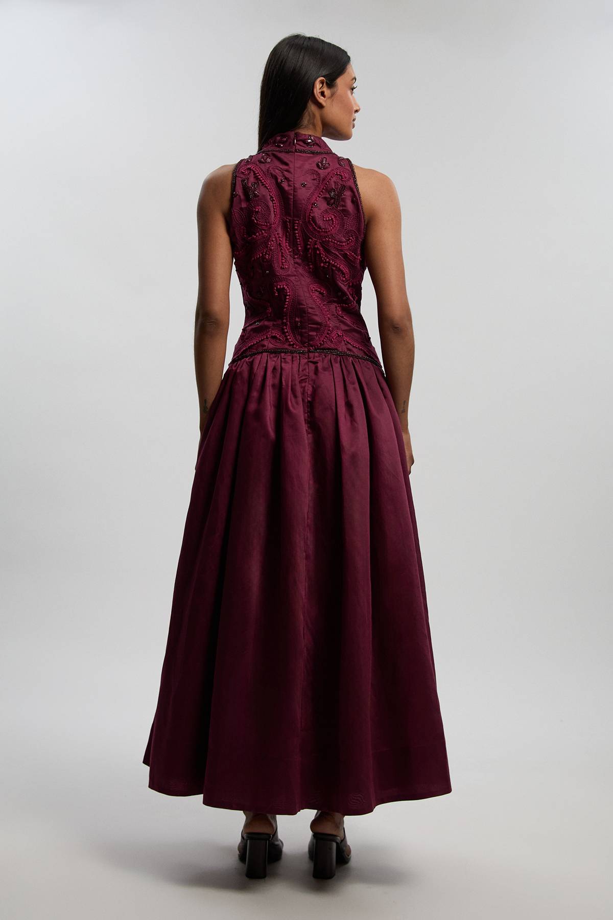 KarenMillen Robe De Bal En Taffetas Ornée De Broderie Cornelli