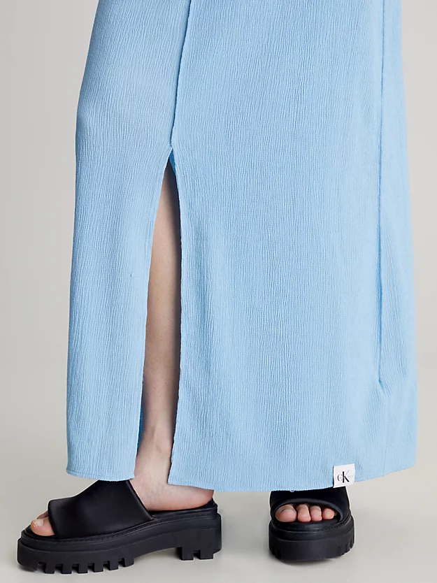 Vestido longo curto com babados