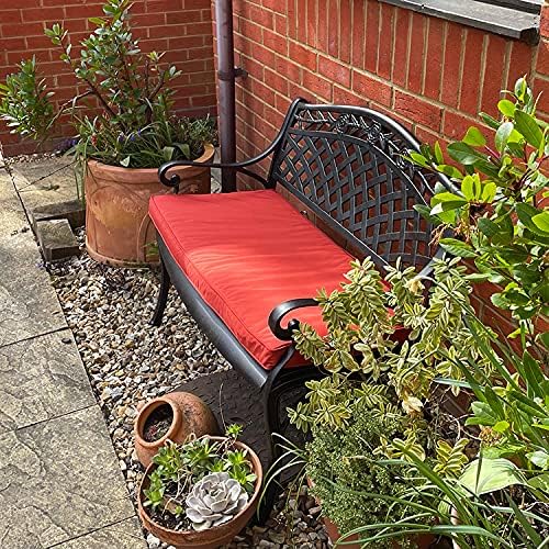 Lazy Susan Rose Gartenbank in Antik Bronze, Terrakotta Sitzkissen | Sandguss-Aluminium | Wetterfest | Rostfrei | Wartungsarm | 3 Jahre Garantie