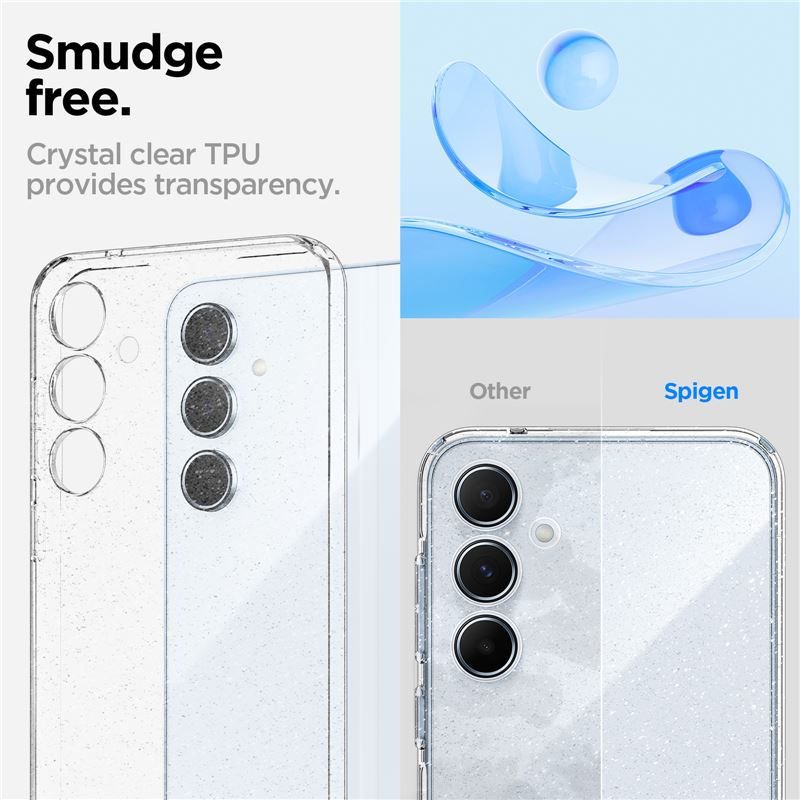 Samsung Galaxy A55 Liquid Crystal Glitter Case Gummi Hülle (ACS07538) - Crystal Quartz (Transparent)