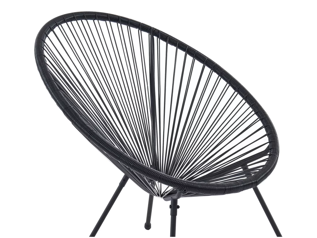 Lot de 2 fauteuils de jardin en fils de résine tressés - Noir - ALIOS III de MYLIA