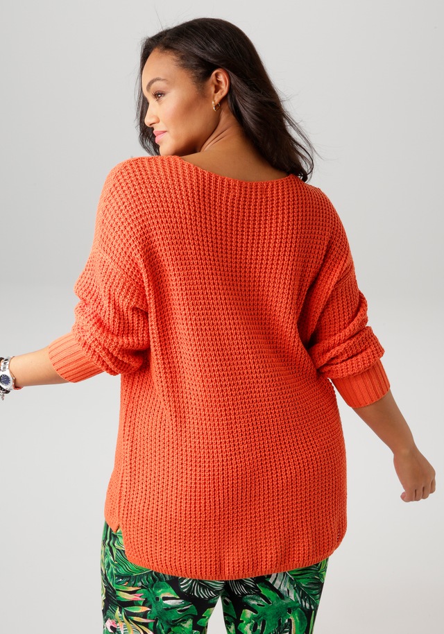 Aniston PLUS Strickpullover , im dezenten Ajour-Strickmuster