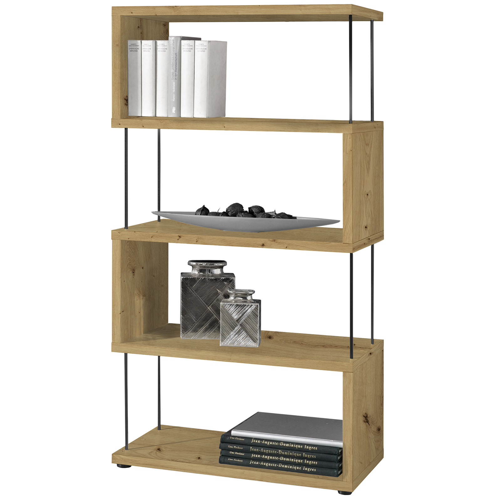 Standregal - Artisan Eiche - schwarz - 66 cm breit