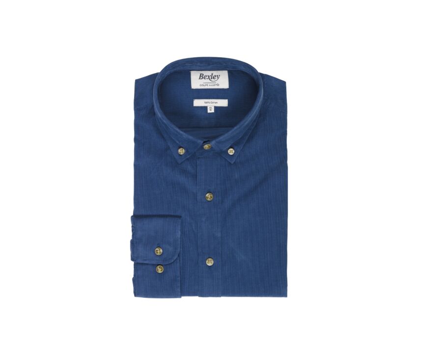 Chemise en velours Bleu denim - WAYNE