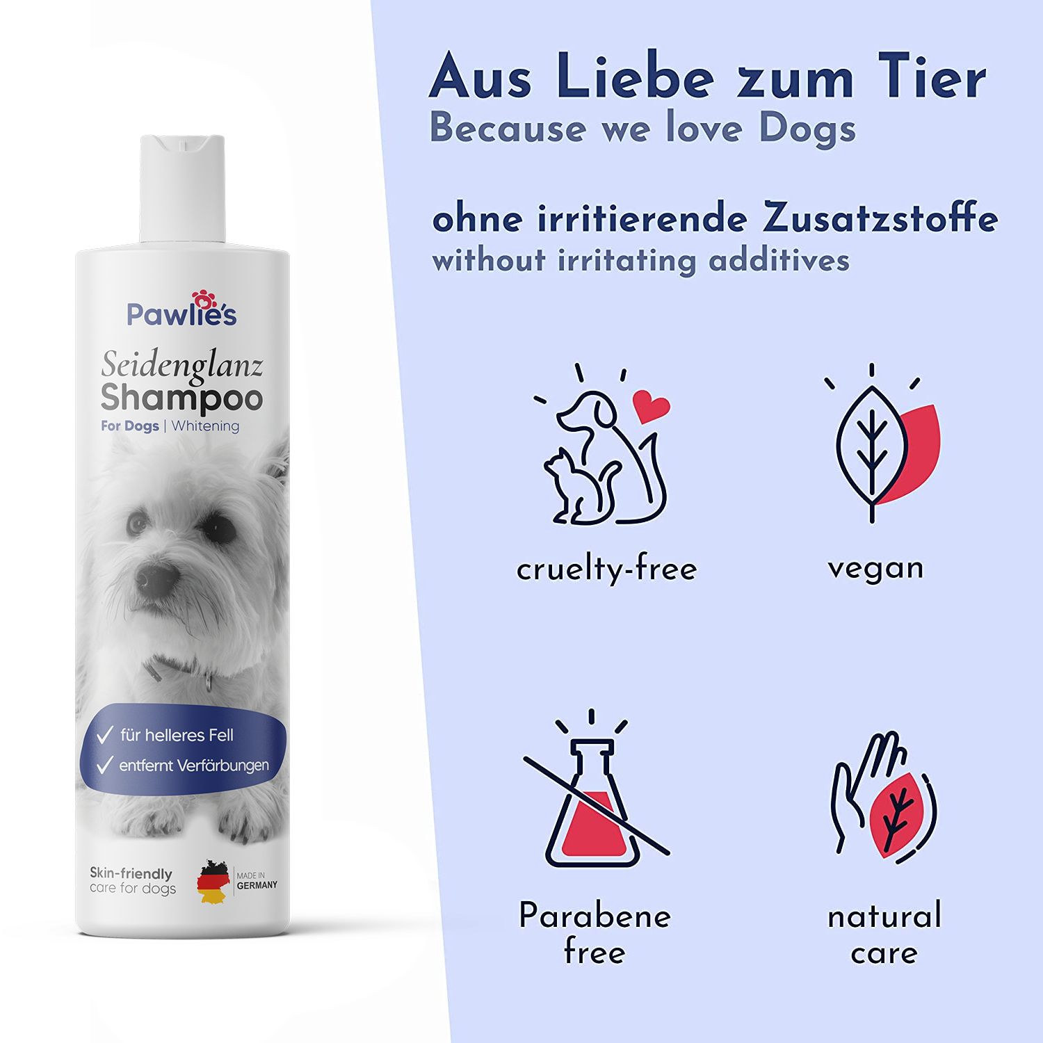 Pawlie's Hunde Shampoo für weißes Fell