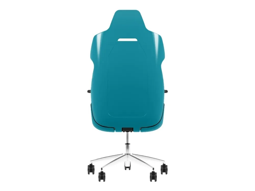 Thermaltake ARGENT E700 - Stol - ergonomisk - høj ryg - armstøtter - T-formet - vippe - drejeled - aluminiumlegering, perforeret læder, højdensistets støbt skum - sort, Oceanblå