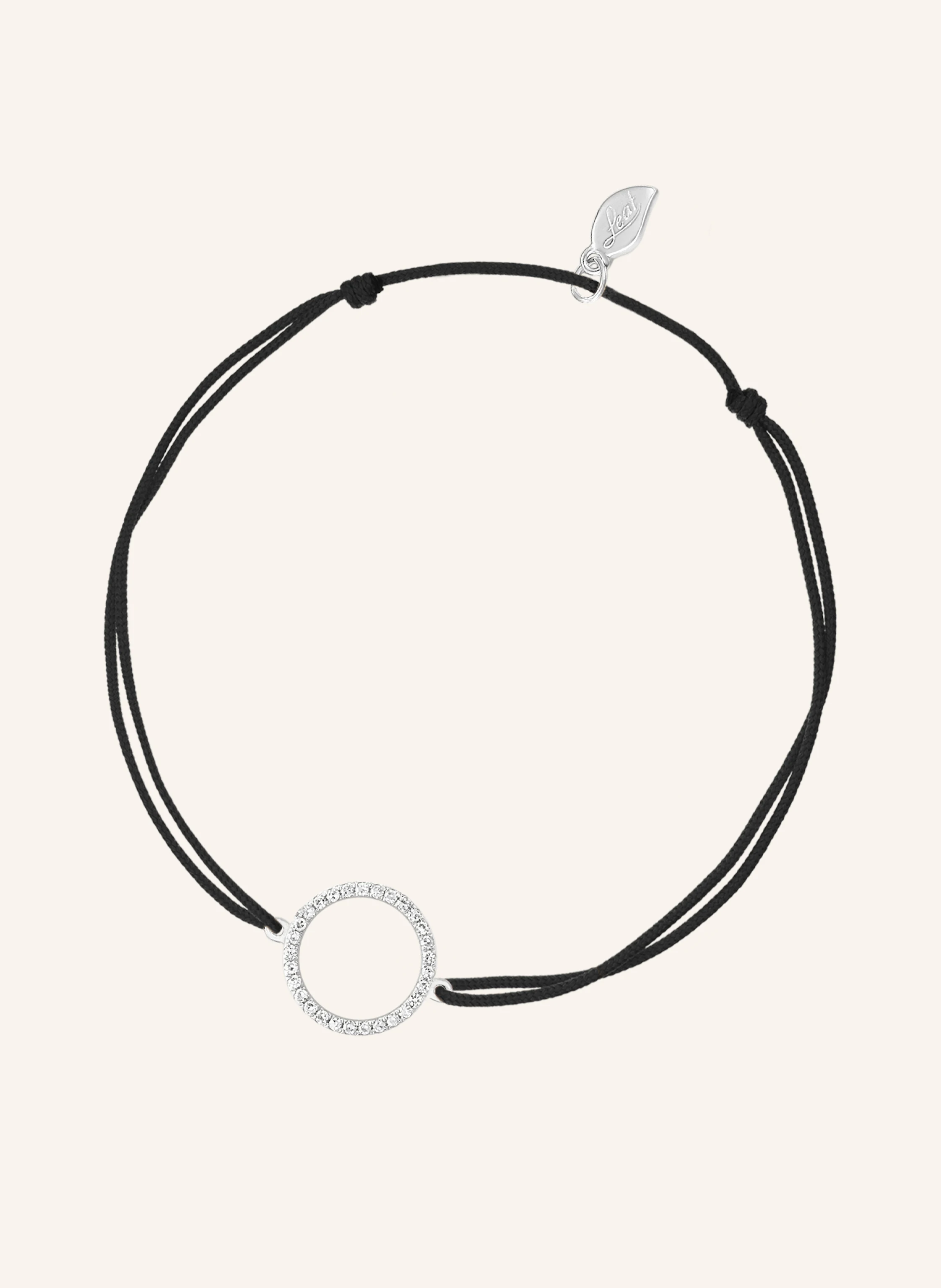 Leaf Freundschaftsarmband CIRCLE aus 18 Karat Weißgold mit Diamanten