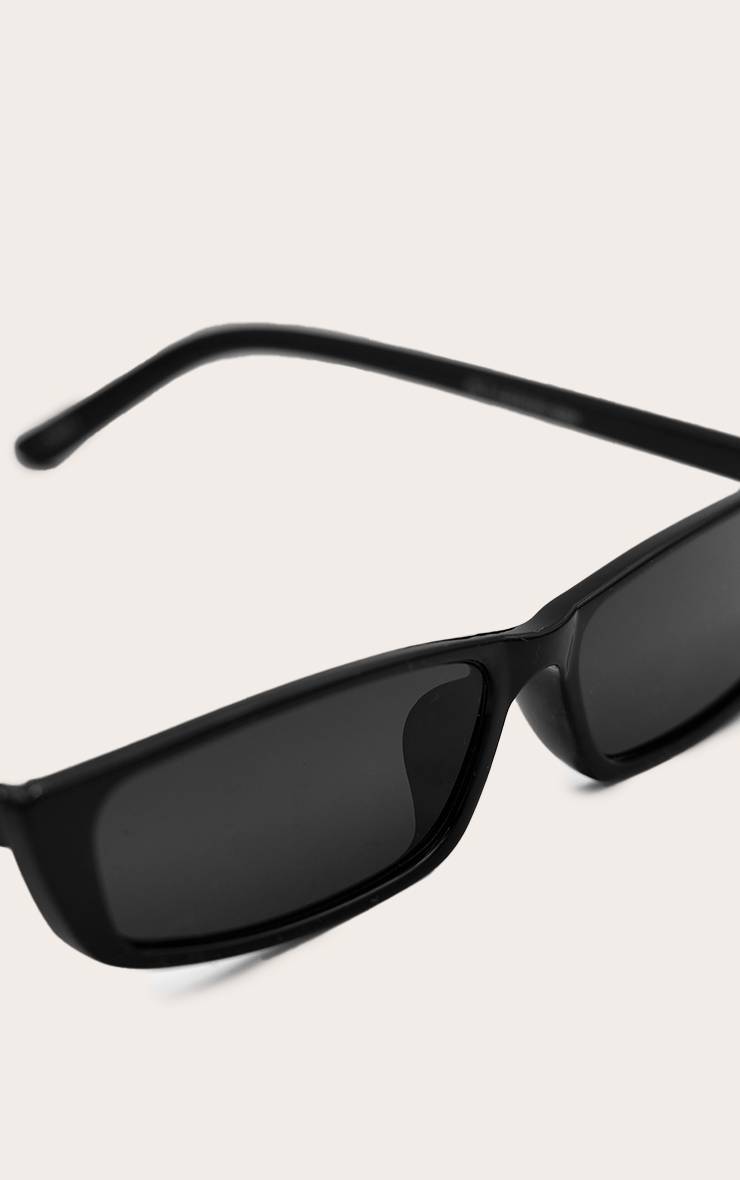 Noir Lunettes De Soleil Rectangulaires Fines