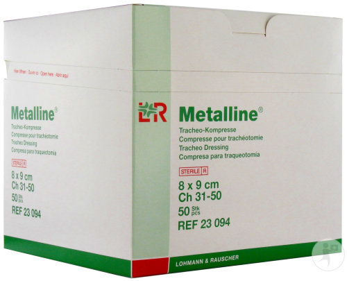 Lohmann & Rauscher Metalline Compresse Pour Trachéotomie Stérile 8x9cm 50 Pièces (23094)