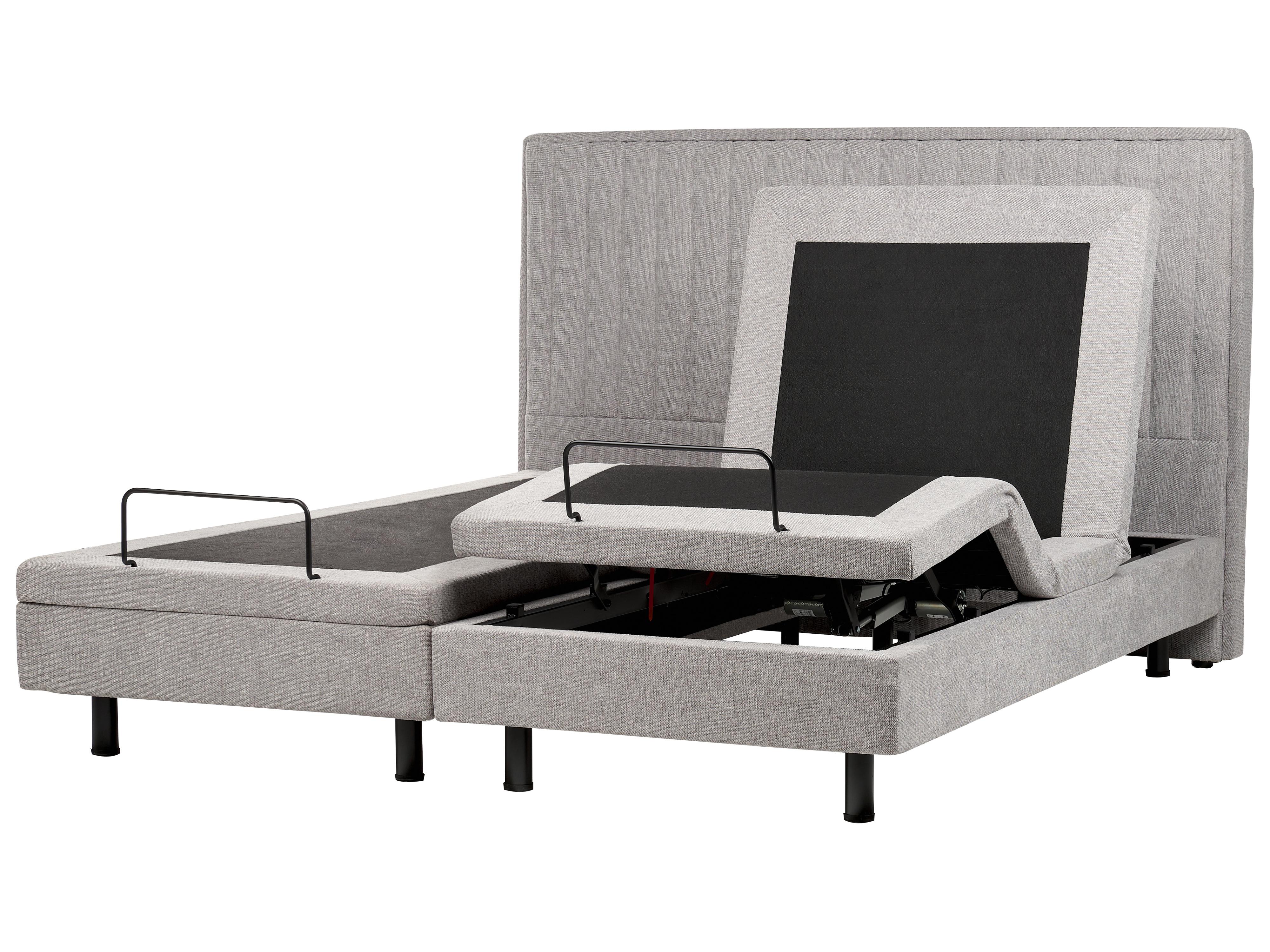 Verstelbaar bed Stof CASTELLAN 180 x 200 cm Lichtgrijs