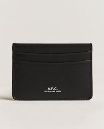 A.P.C. Calf Leather Card Holder Coal