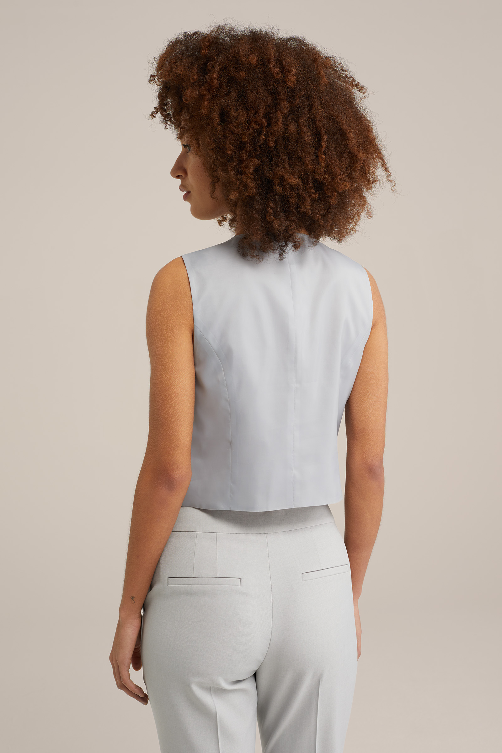 Getailleerde gilet WE Fashion Lichtgrijs