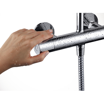 Hansgrohe regendoucheset Vernis Blend 200 met handdouche en thermostaatkraan 2 standen chroom  - hartafstand kraan 15 cm