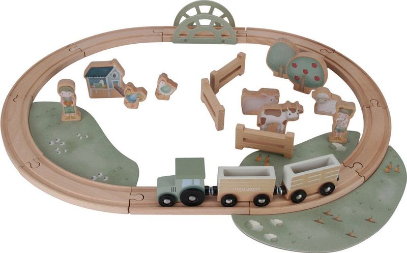 Little Dutch - Treinset - Little Farm - Hout - Inclusief Figuren en Dieren