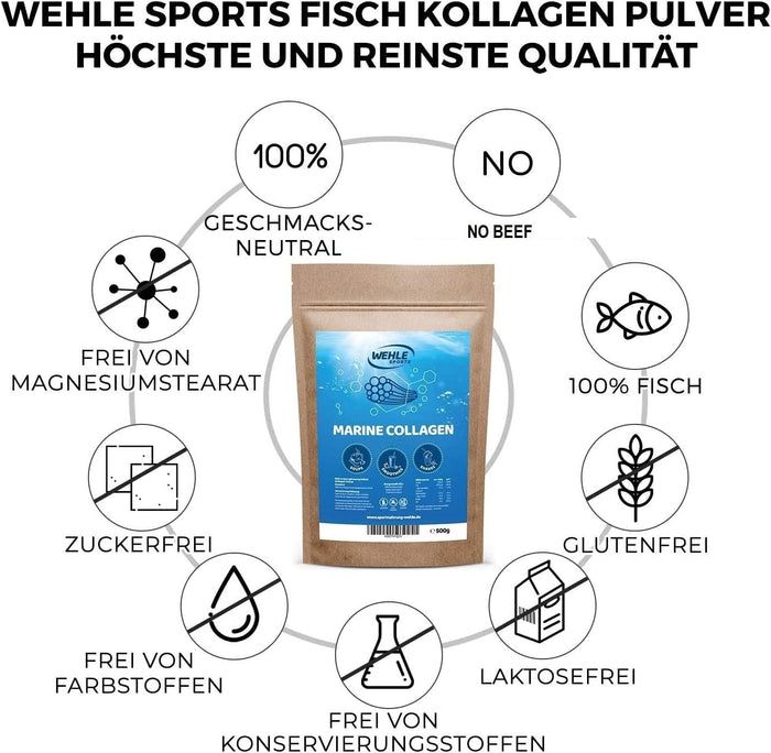 Kollagen Pulver - Marine Collagen Peptide von Wehle Sports
